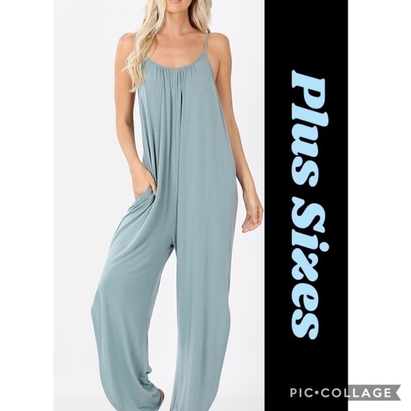 Curvy Plus: Smokey Blue 1 Piece Jumper - Picture 1 of 6